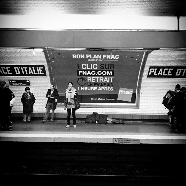 Paris - Place d&#39;Italie subway station 21-12-2013