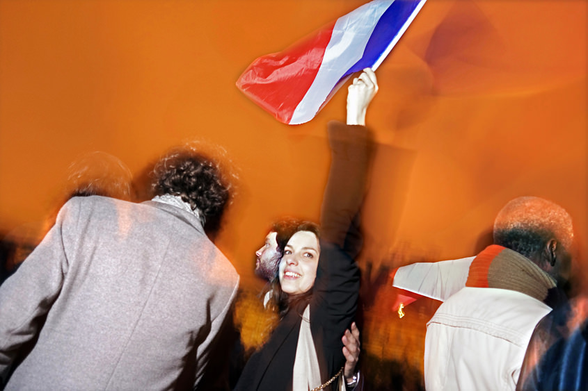 Paris - Place du Carroussel - Victoire d&#39;Emmanuel Macron 07-05-2017