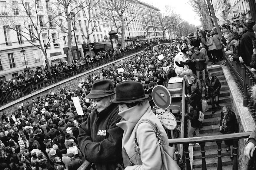 Paris - Rally &#34;Je suis Charlie&#34; 11-01-2015 #-186 (travaillée) N&#38;B