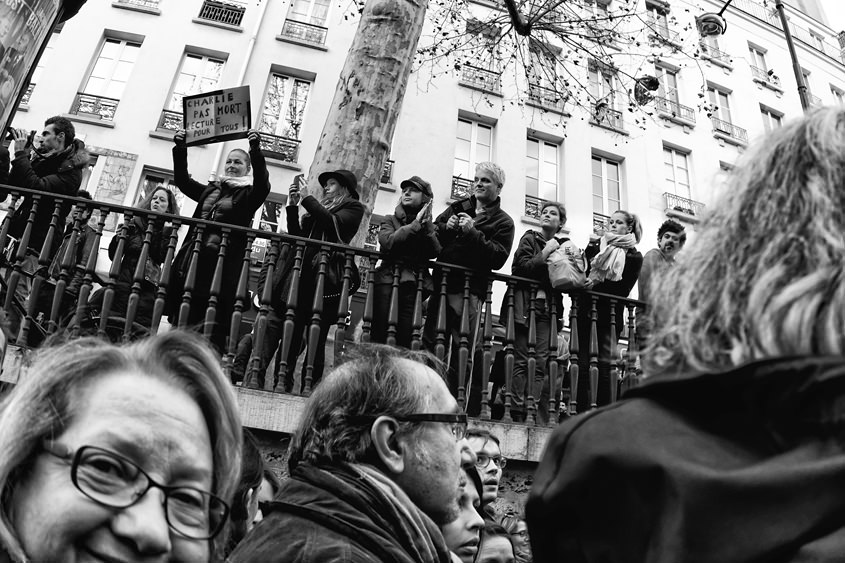 Paris - Rally &#34;Je suis Charlie&#34; 11-01-2015 #-215 (travaillée) N&#38;B