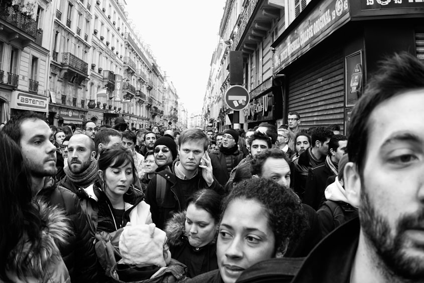 Paris - Rally &#34;Je suis Charlie&#34; 11-01-2015 #-501 (travaillée) N&#38;B