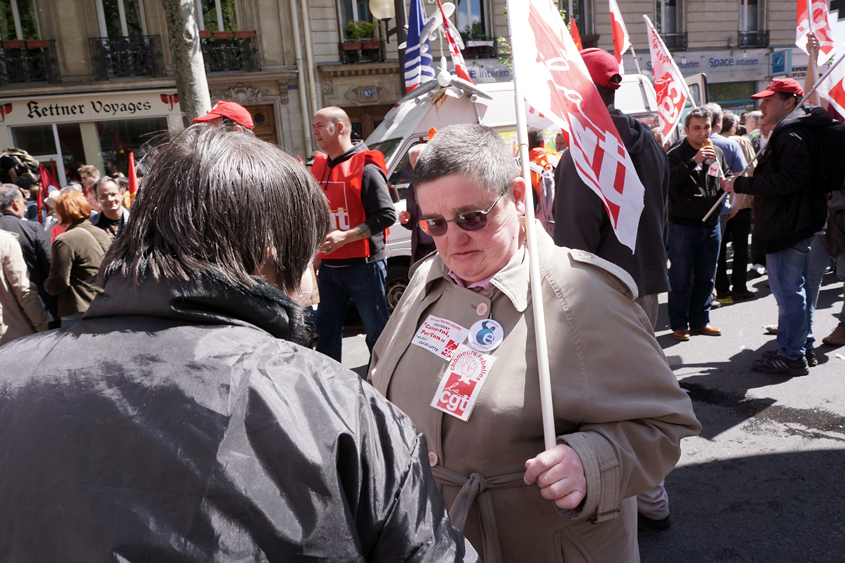 Paris - De Denfert Rochereau à Luxembourg - Défilé des syndicats 01-05-2012 #-12